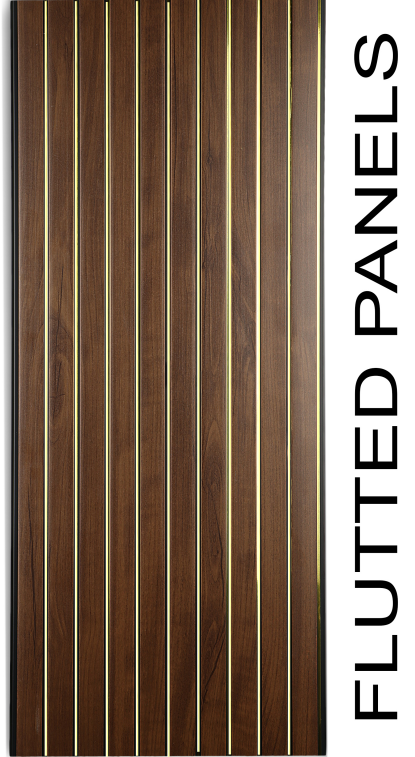 Fluted Panel with Golden Line by The Royal Decor